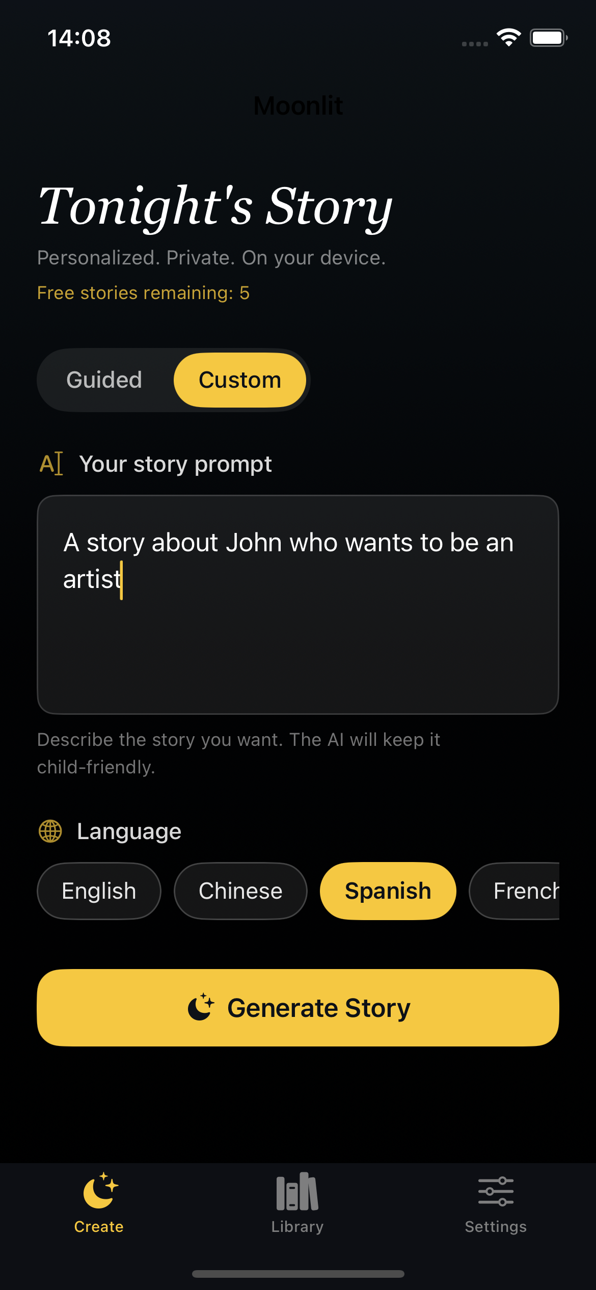 Custom prompt